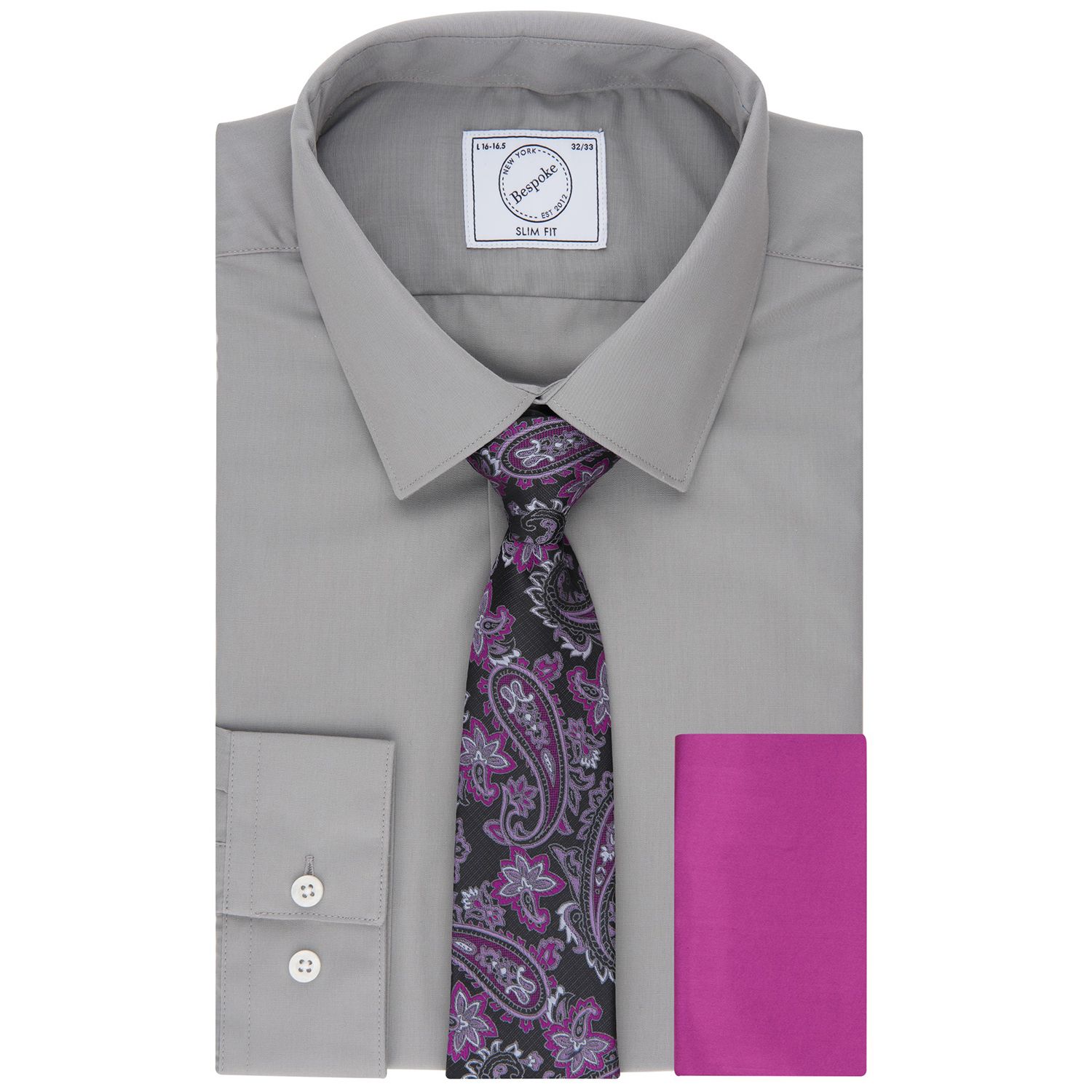 Dress Shirt, Pocket Square ☀ Tie Set